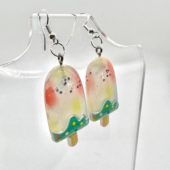 Popsicle Earrings - Glitter Earrings - Dessert Earrings - Little Girl Earrings - Picture 2 of 10
